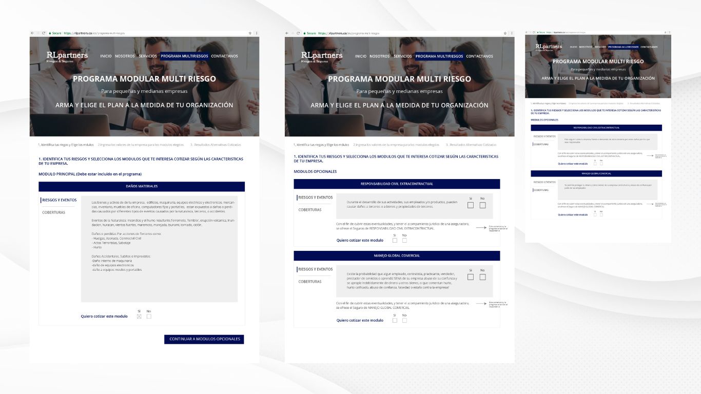 Simulador Cotizador RL Partners pagina 2